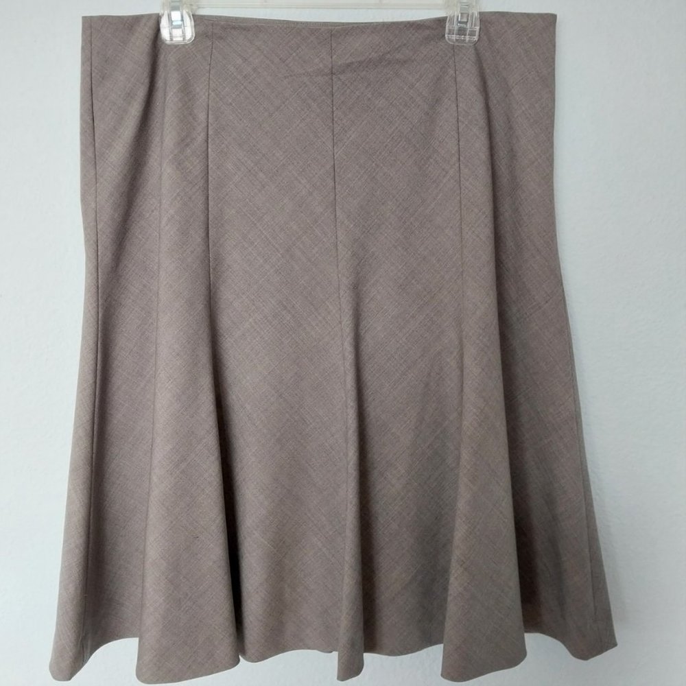 Banana Republic Y2K Tan/Brown Lined Wool Blend Stretch A-line Flare Skirt NWOT